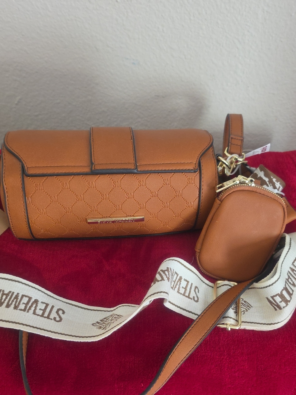 Tan Women's Crossbody Bag with Removable Strap
